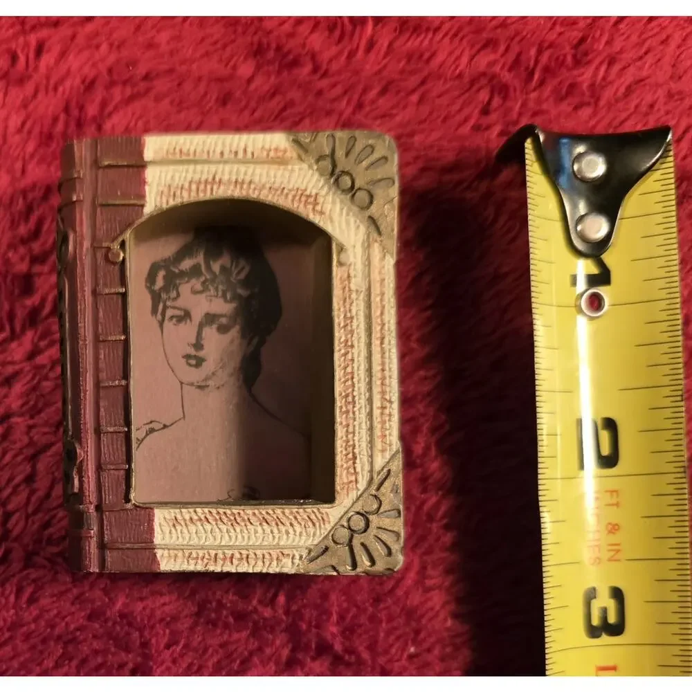 Vintage Style Mini Book Picture Frame Portrait Made in China 2.5” Decorative